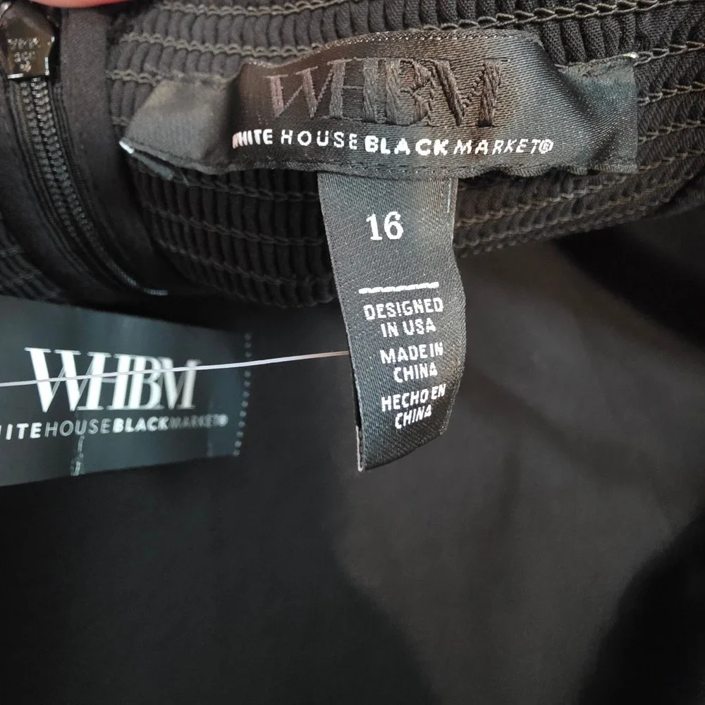 White‎ House Black Market WHBM Womens 16 Black Fit & Flare Mini Sundress NWT